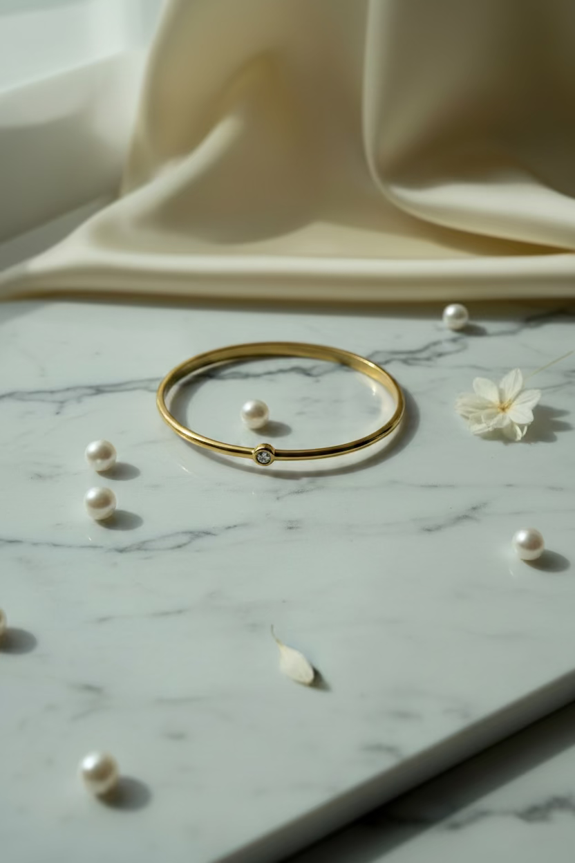 Luna Solitaire Bangle