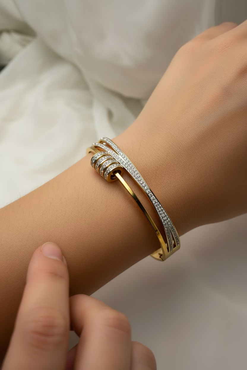 Golden Orbit Bangle