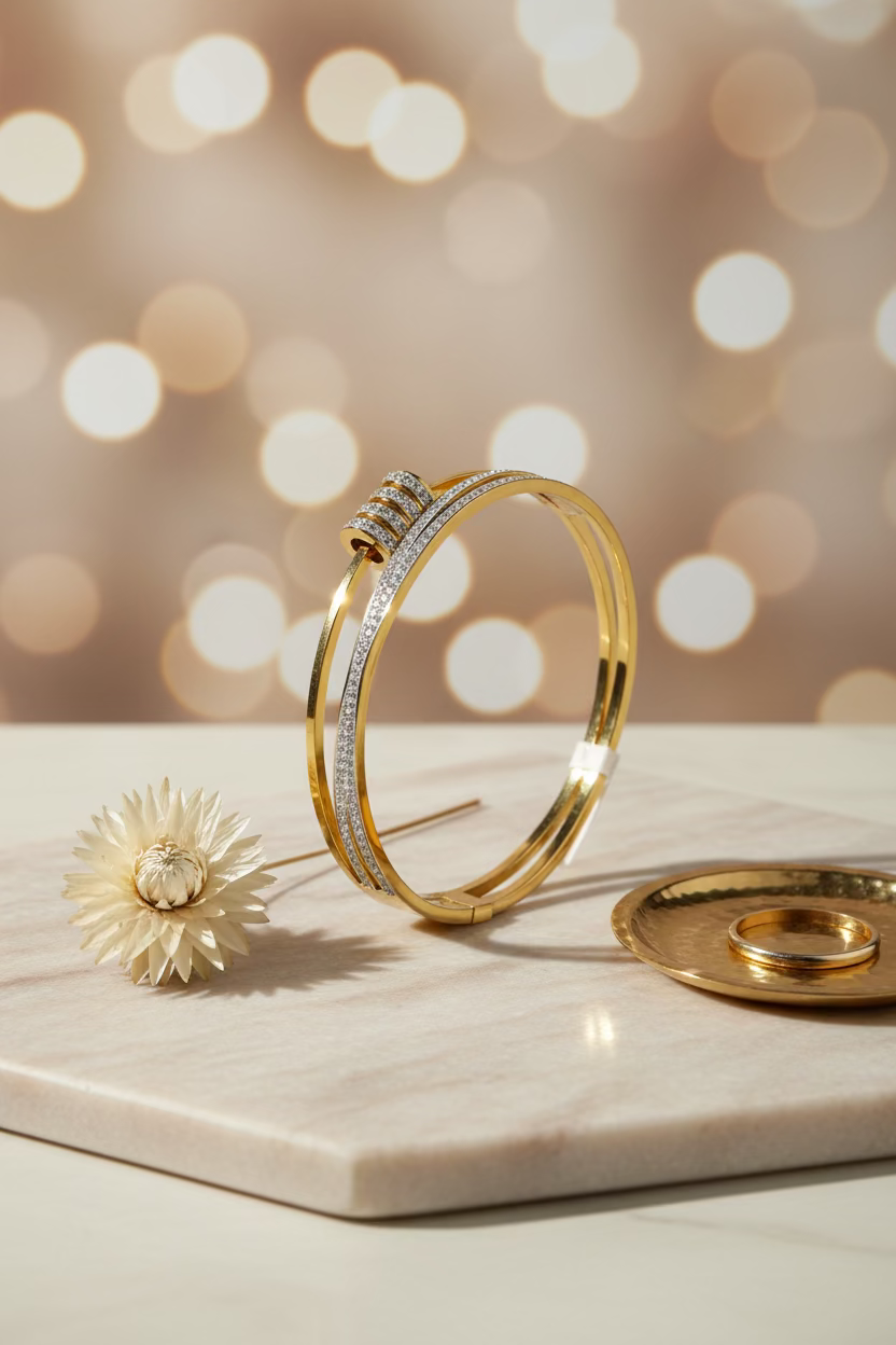 Golden Orbit Bangle