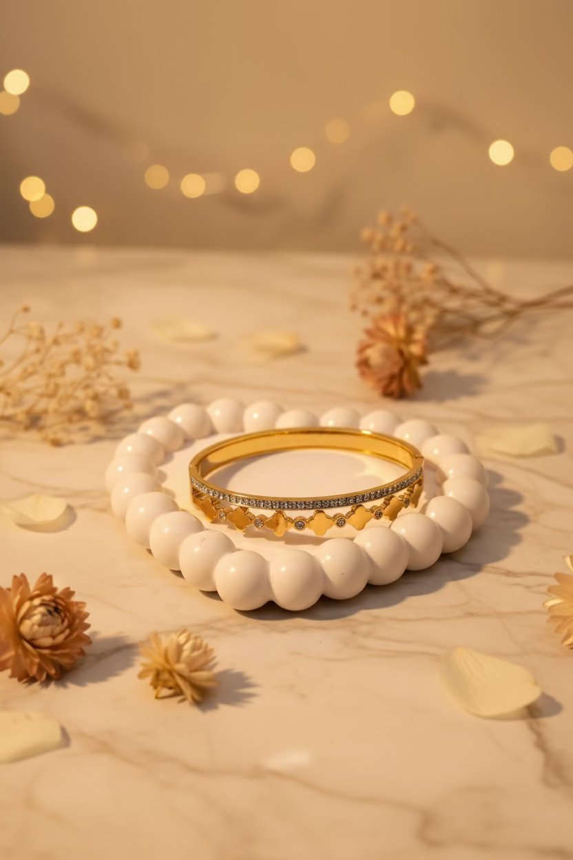 Crystal Clover Bangle