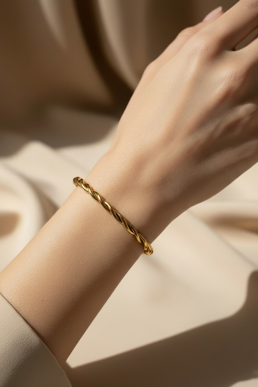 Golden Twist Bangle