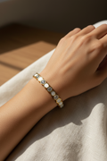 Honeycomb Mother-of-Pearl Crystal Bangle (Baby size)