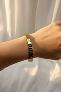 Triple-Cut Heart Gold Link Bangle Baby Size