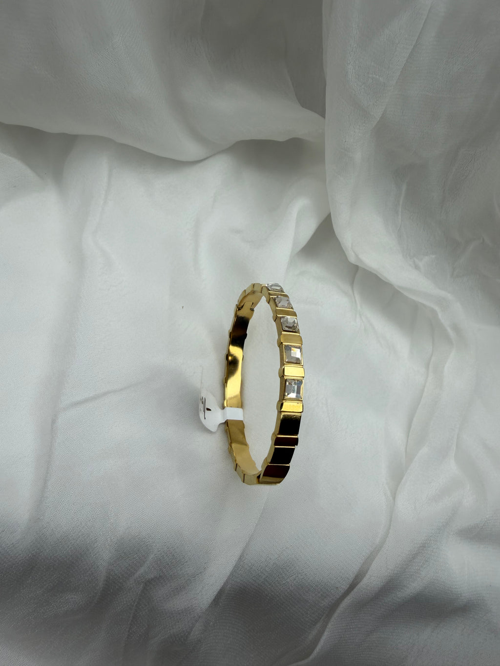 Square Crystal Ridge Bangle
