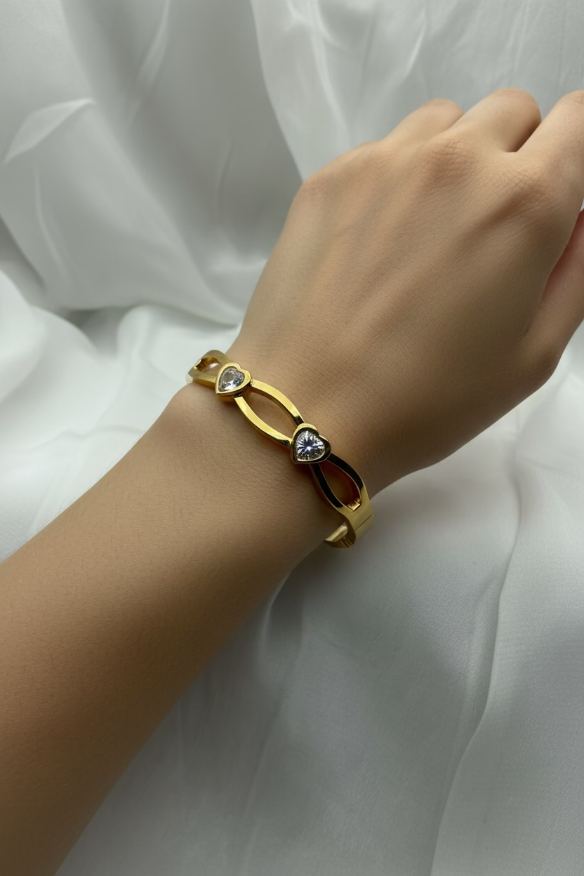 Triple Heart Open Bangle