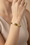 Signature D Initial Anti-Tarnish Cuff – Gold Bangle Baby Size