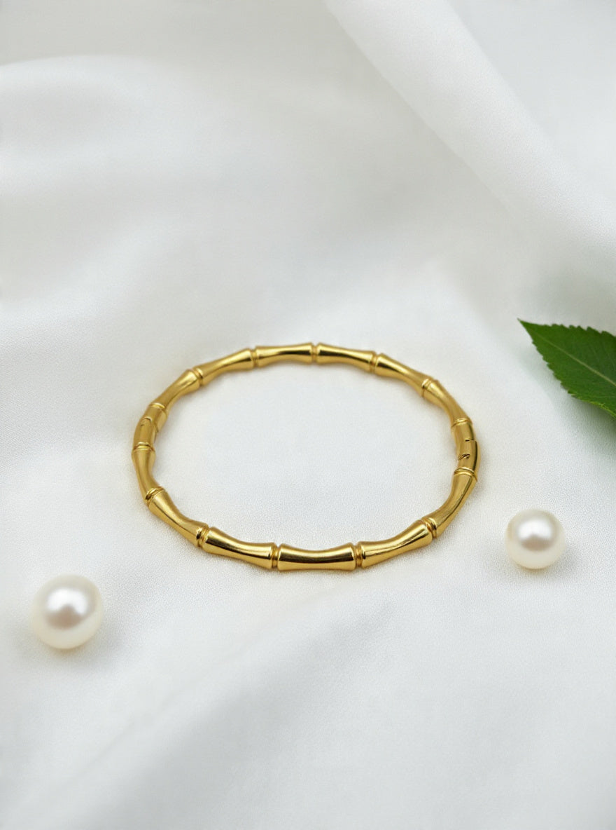 Bamboo Luxe Anti-Tarnish Kada – Gold Bangle