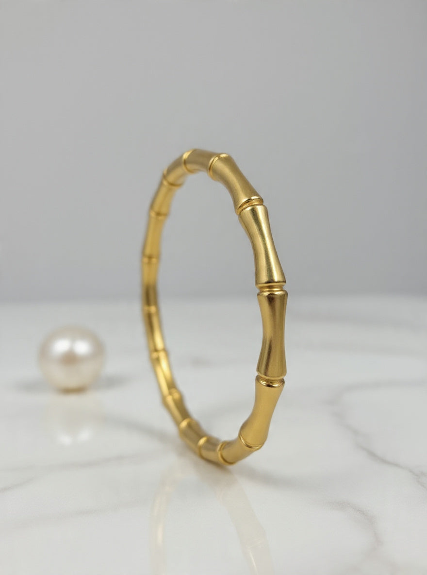 Bamboo Luxe Anti-Tarnish Kada – Gold Bangle