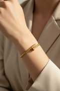 Twisted Nail Rope Cuff – 18K Gold PVD Anti-Tarnish Bangle