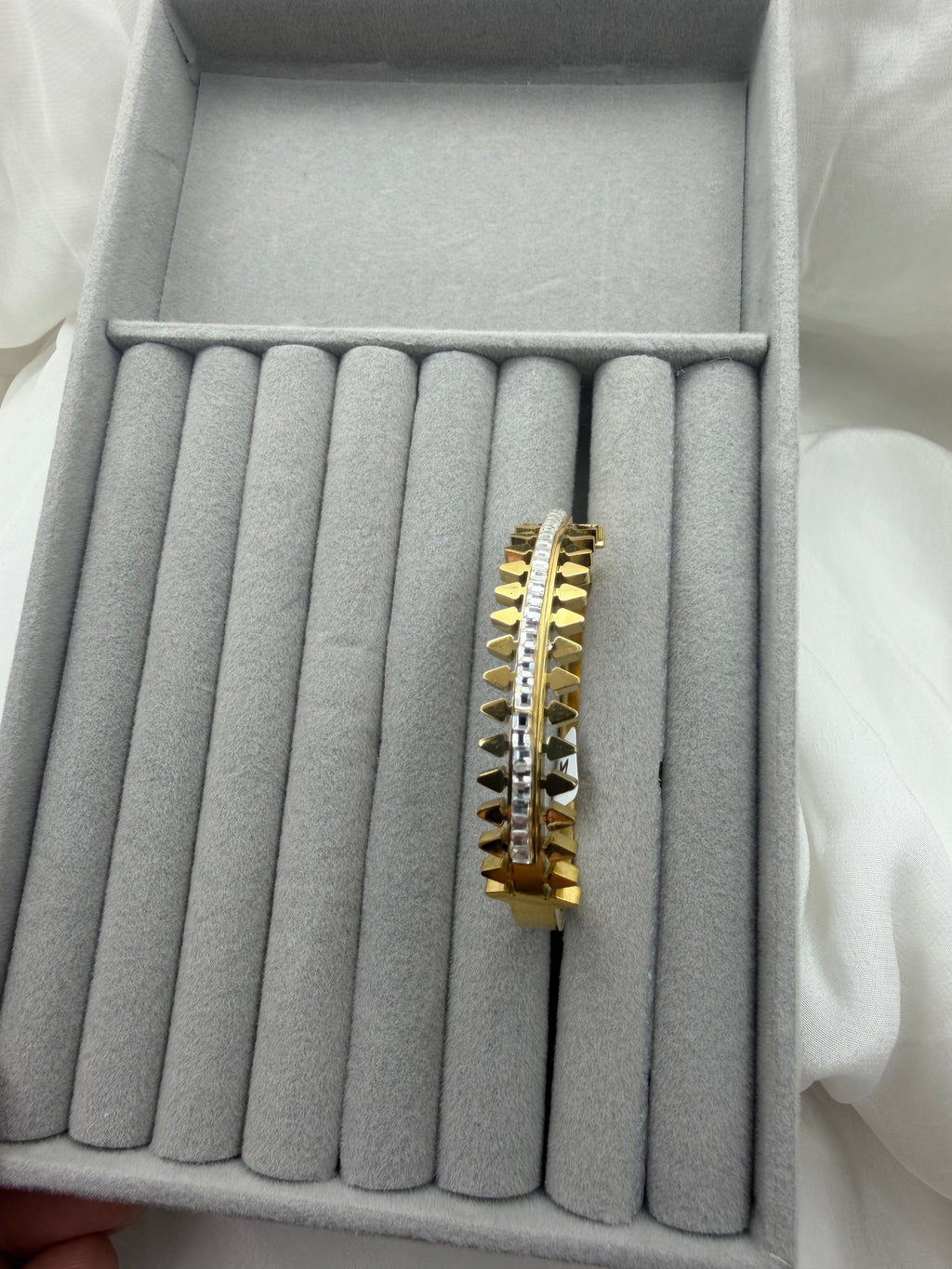 Spike Crown Baguette Crystal Cuff