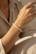 Blush Evil Eye Enamel Bangle – Gold Protection Cuff
