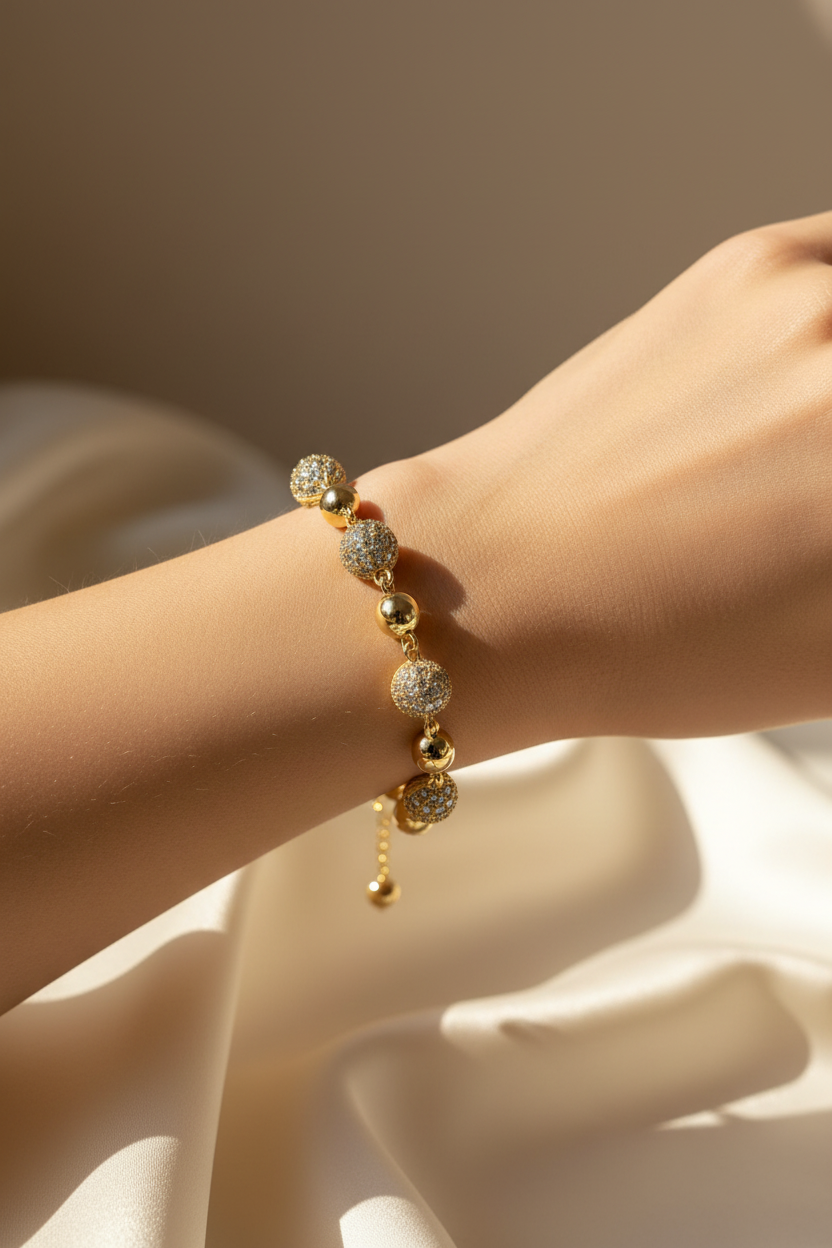 Disco Ball Bead Bracelet