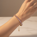 Blush Baguette Tennis Bracelet – Pink Crystal
