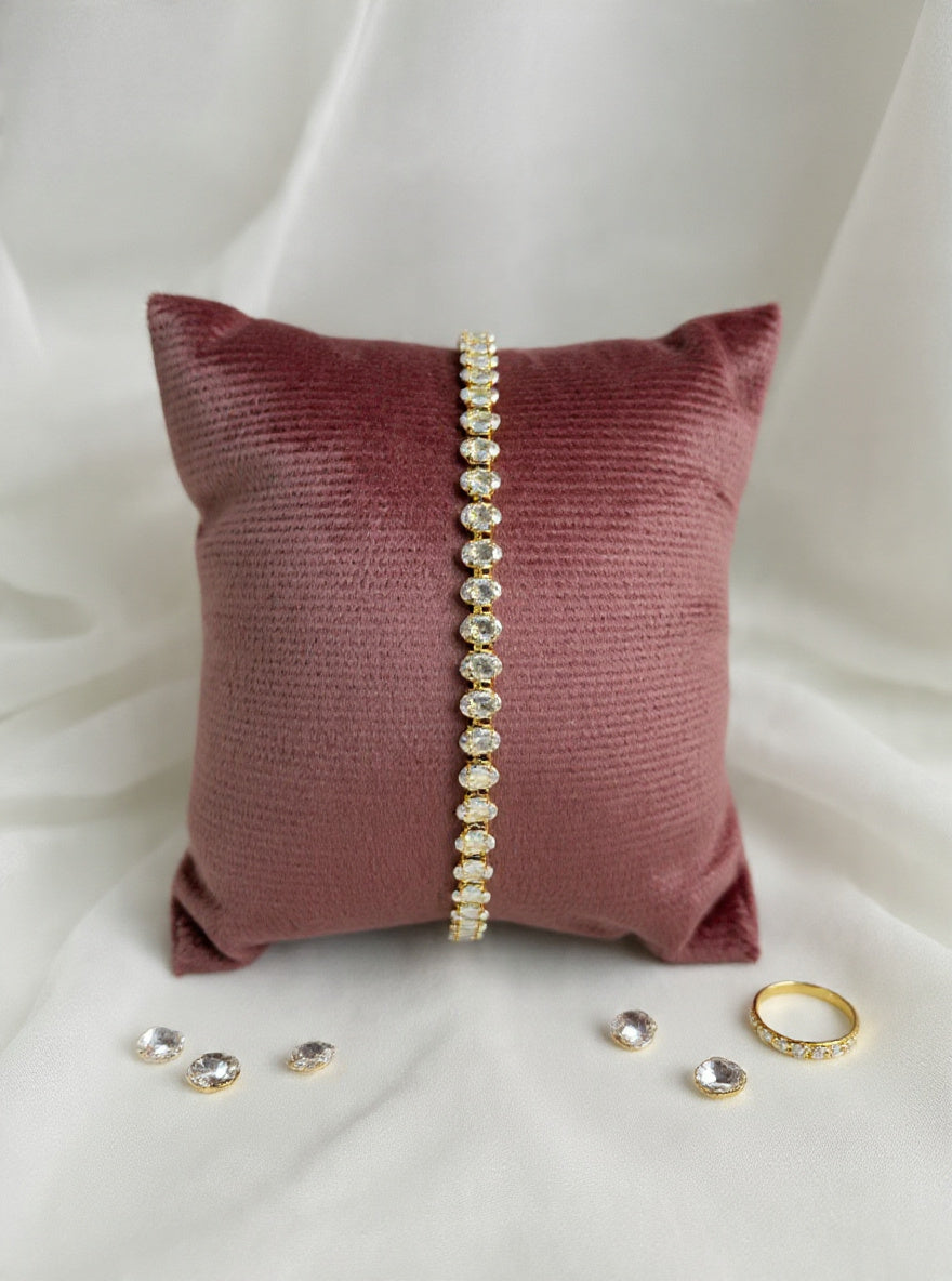 Classic Oval Tennis Bracelet – Clear Crystal