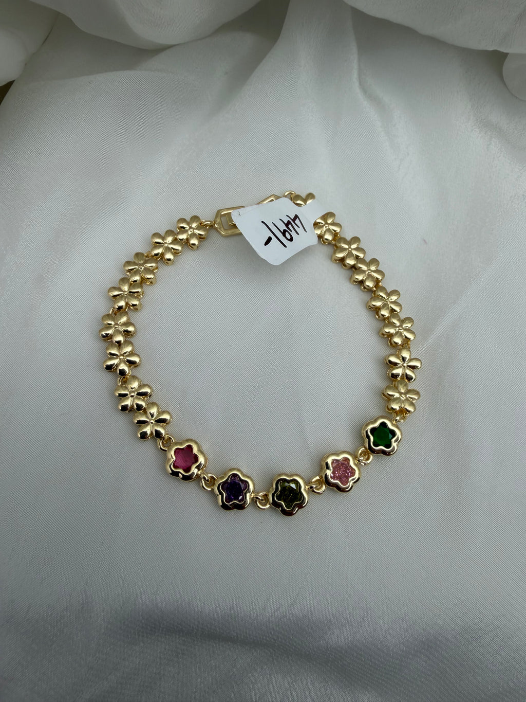 Rainbow Bloom Bracelet – 5-Stone Flower