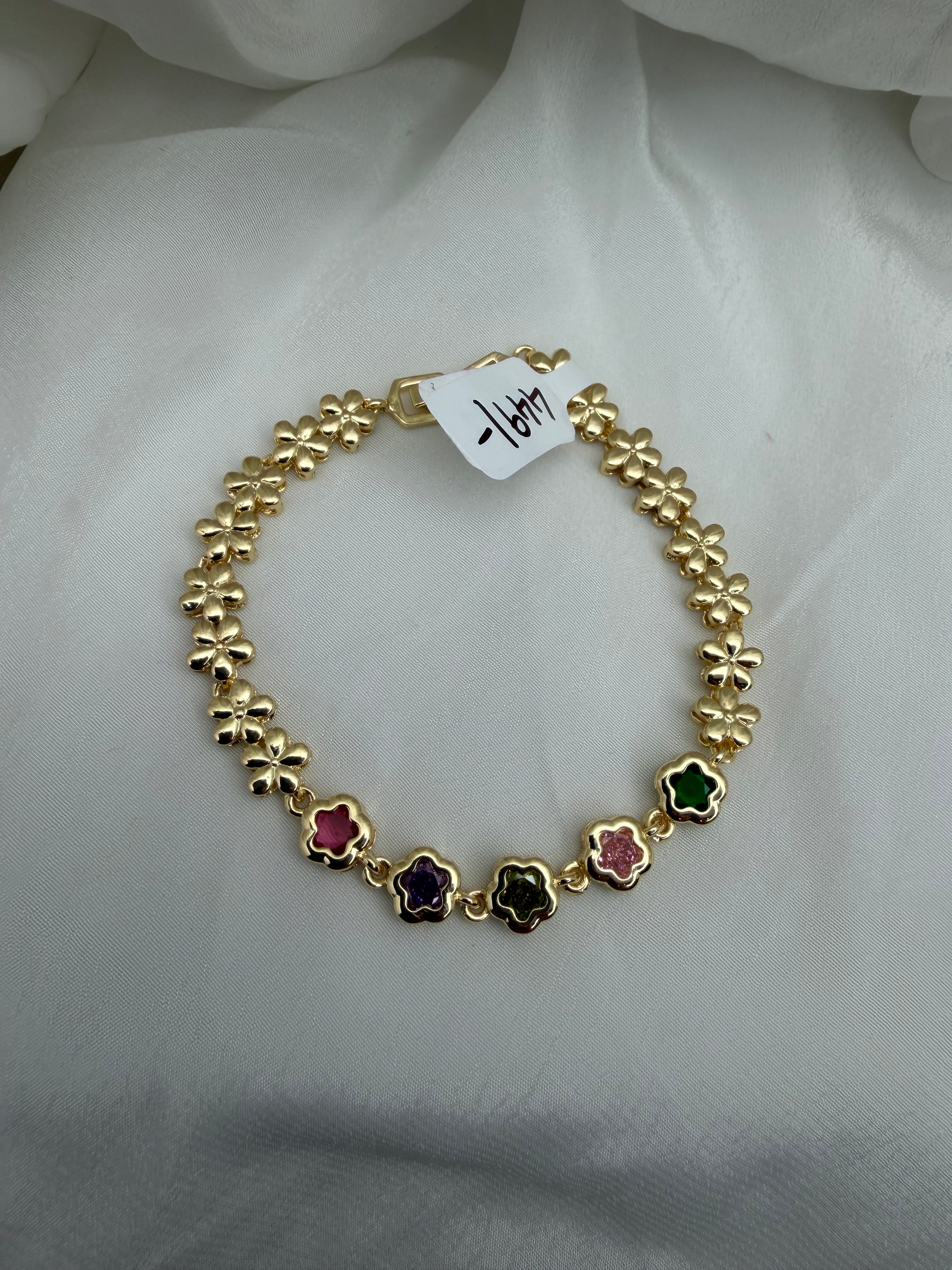 Rainbow Bloom Bracelet – 5-Stone Flower