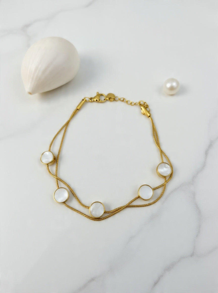 Twin Wave MOP Bracelet – Mother of Pearl