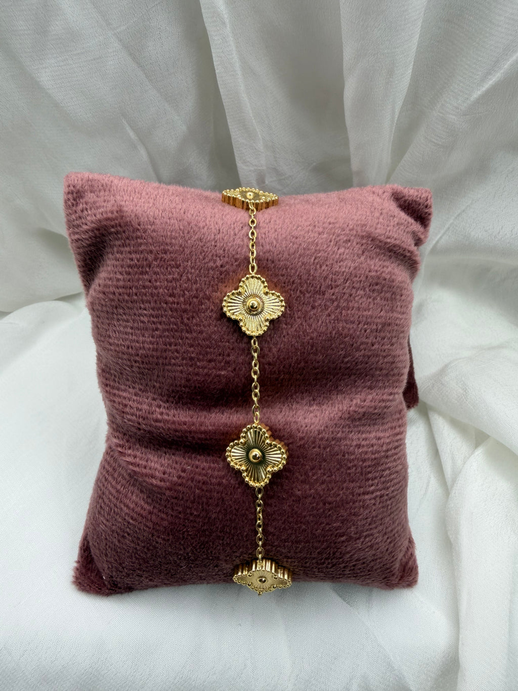 Soleil Clover Bracelet – 5 Motif All-Gold