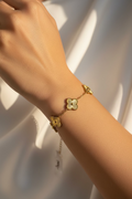 Soleil Clover Bracelet – 5 Motif All-Gold