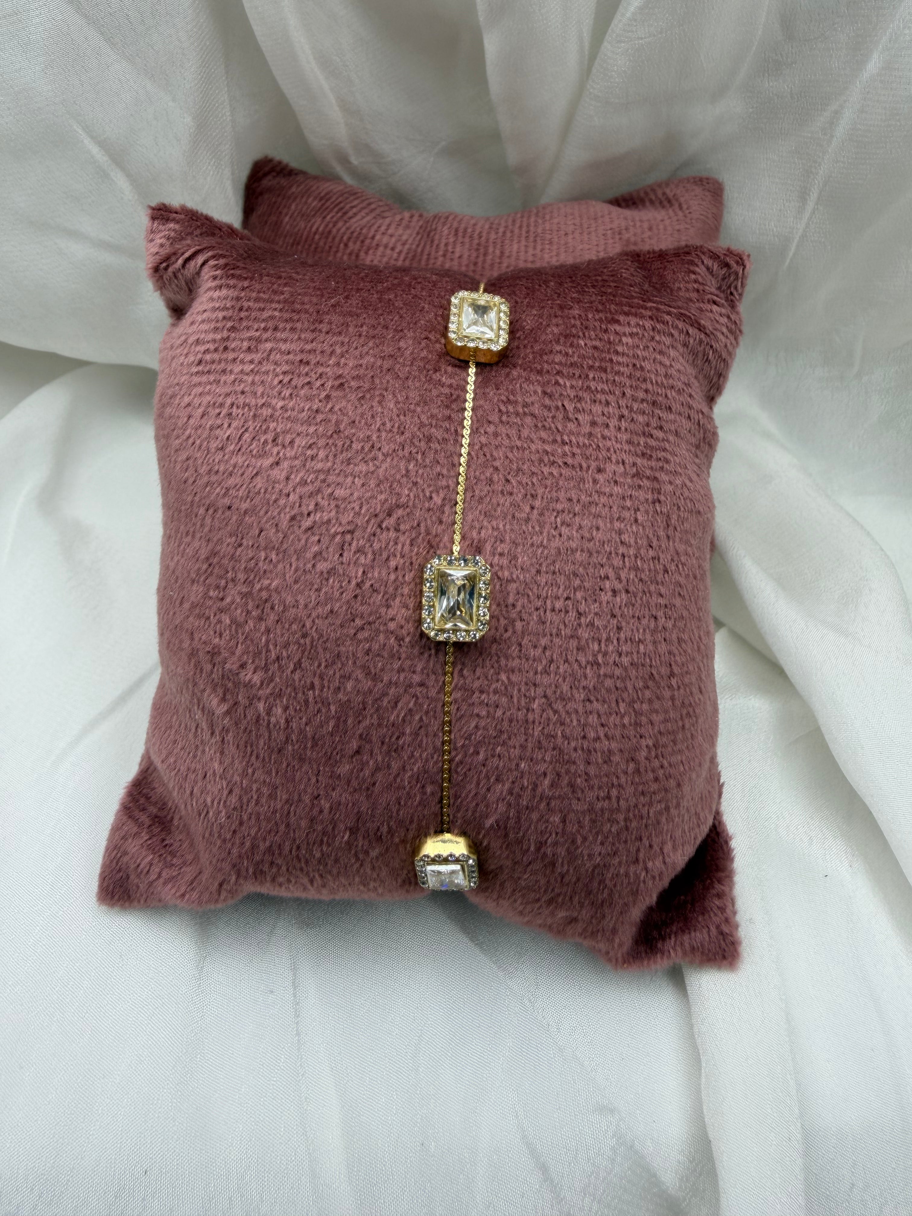 Trio Halo Bracelet – Emerald Cut Crystal