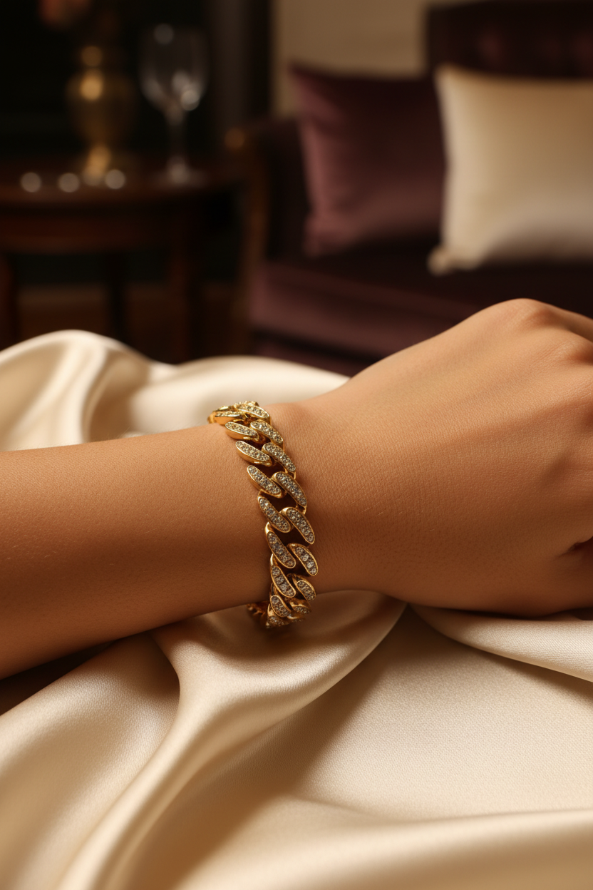 Cuban Ice Bracelet – Pavé Curb Chain