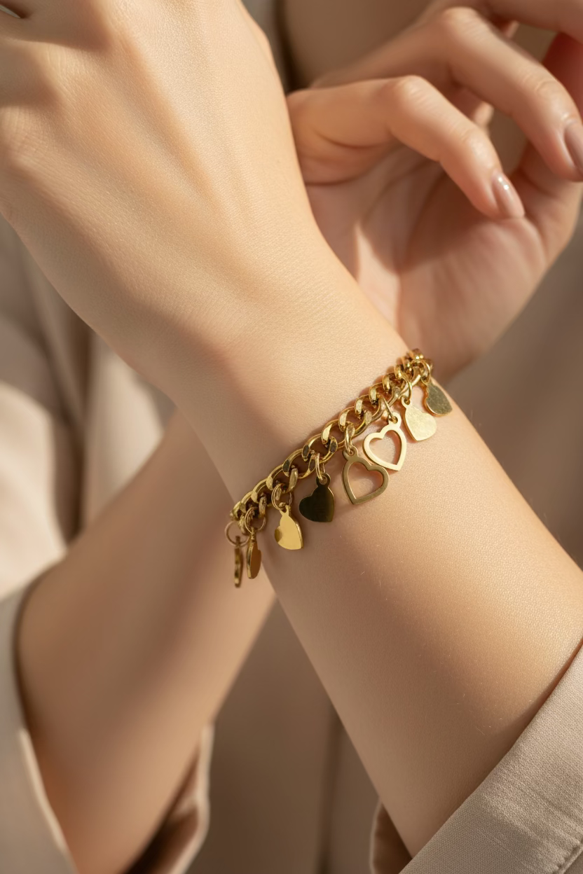 Sweetheart Charm Bracelet – 9 Hearts