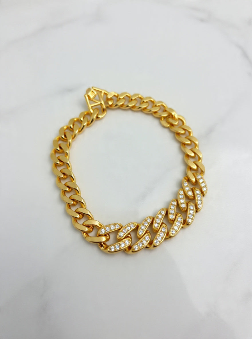 Cuban Ice Bracelet – Pavé Curb Chain