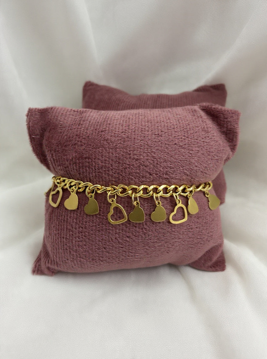 Sweetheart Charm Bracelet – 9 Hearts