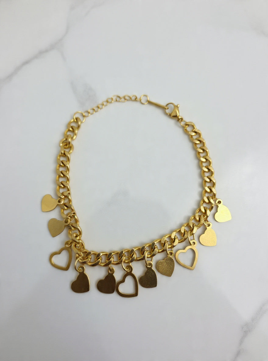 Sweetheart Charm Bracelet – 9 Hearts