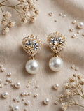 Cupid Bow Heart Earrings – Pearl Drop